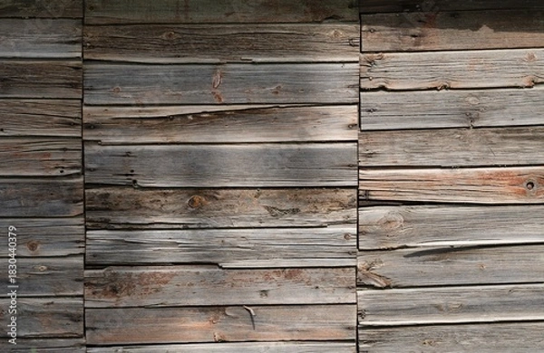 Obraz A rustic old wooden wall with weathered planks.