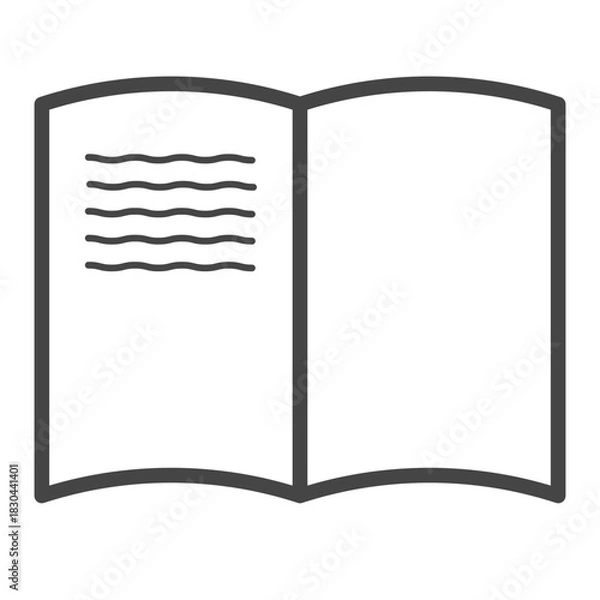 Obraz 開いた本を表現したシンプルなアイコン