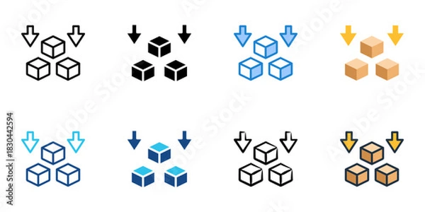 Obraz Putaway icon set multiple style vector collection 
