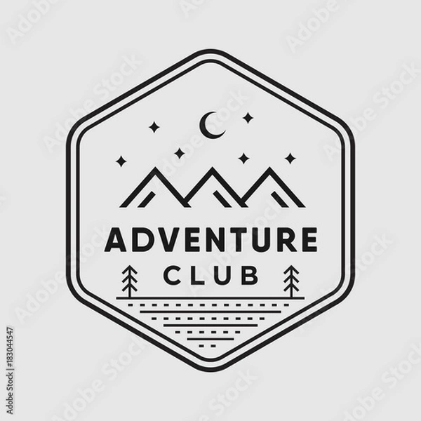 Obraz Przygoda vintage logo wektor ilustracja na zewnątrz znak emblemat