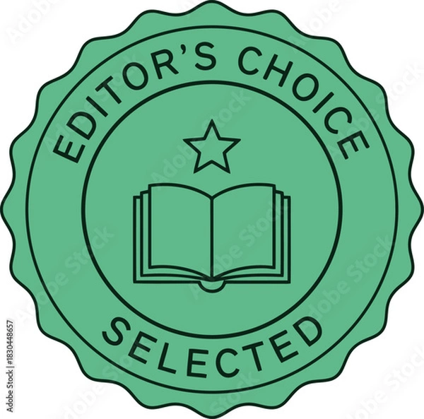 Fototapeta Editor s choice award seal book selection