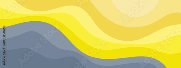 Obraz Abstract wavy yellow and gray background