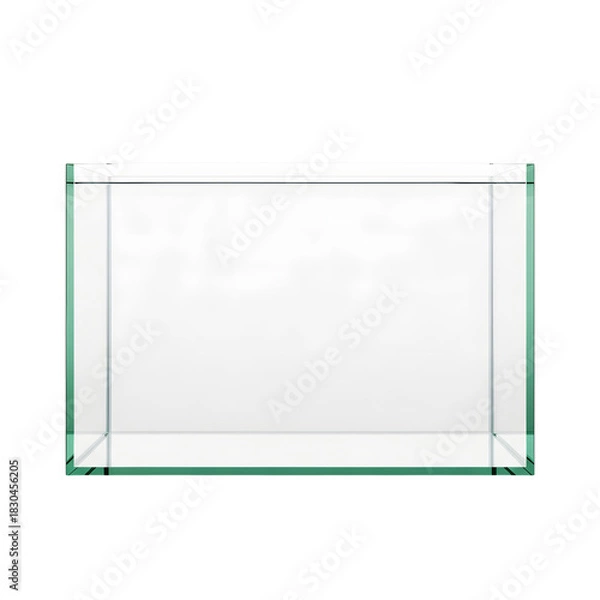 Obraz Empty clear glass aquarium tank for fish isolated on transparent background