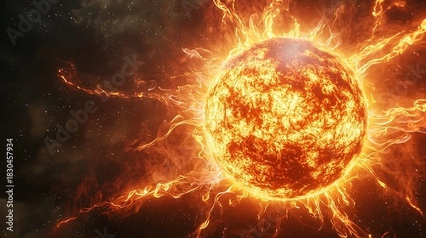 Obraz Explosive sun surface igniting bright flames high resolution picture