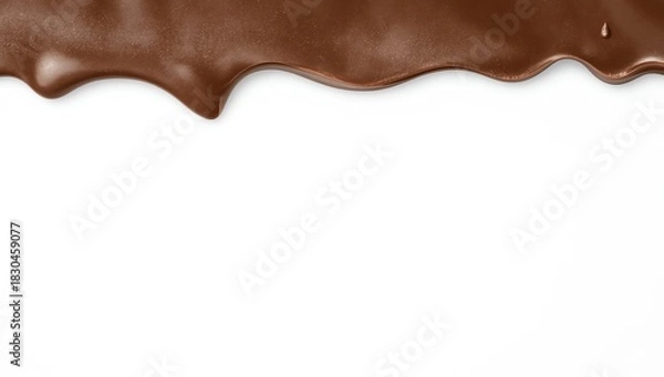 Fototapeta melted chocolate on white background