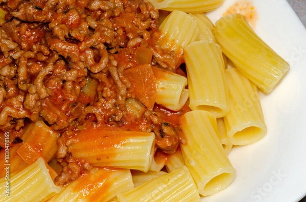 Obraz Tagliatelle mit Hackfleischsoße Bologneser Art