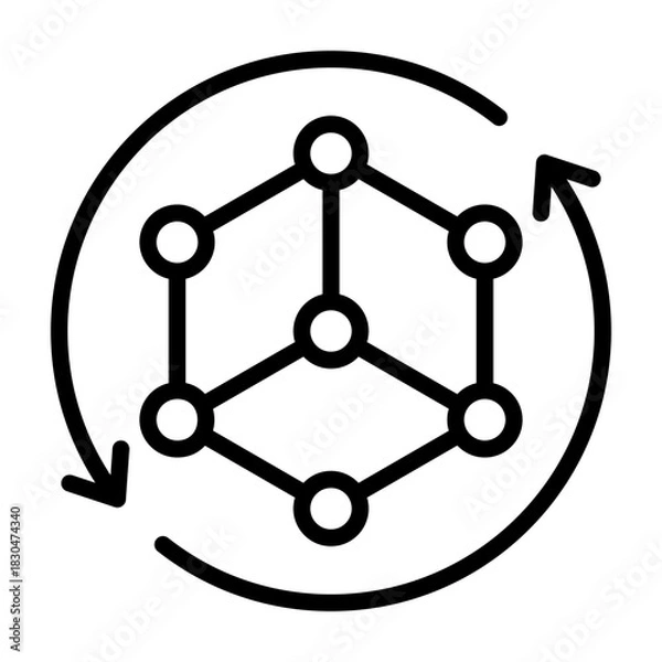 Fototapeta Simulation Icon - Black Outline