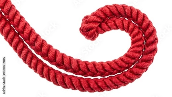 Obraz Braided Red Rope Isolated Elegant Nautical Detail for Crafts & Decor