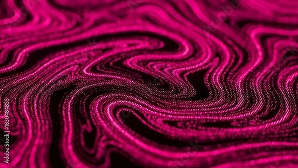 Fototapeta Abstract Swirls in Vibrant Pink and Black A Dynamic Visual Representation