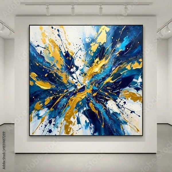 Obraz Abstract Gold and Blue Explosion