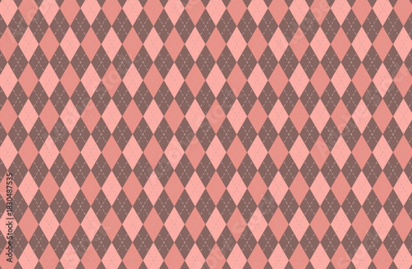 Obraz ピンク×茶色のアーガイルパターン