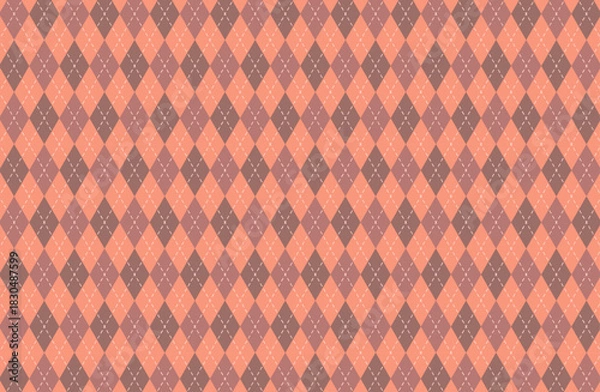 Obraz ピンク×茶色のアーガイルパターン