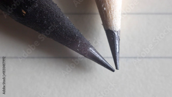 Obraz Sharpened pencil ends captured in macro detail