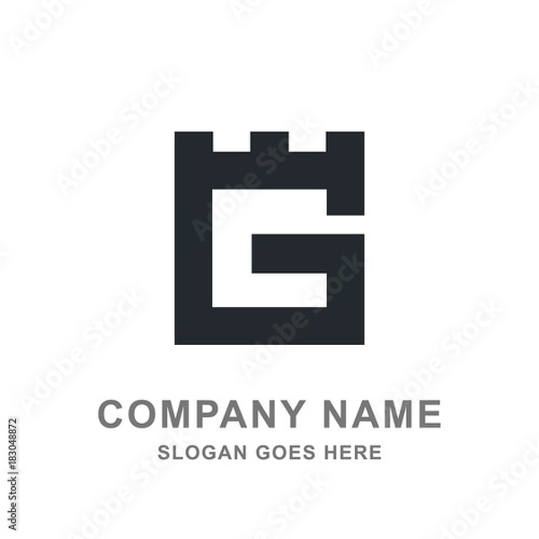 Obraz Letter G Castle Building Logo Vector 