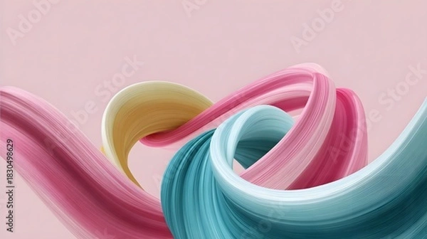 Obraz Abstract colorful swirling shapes on a pastel background