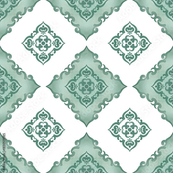 Fototapeta seamless damask pattern