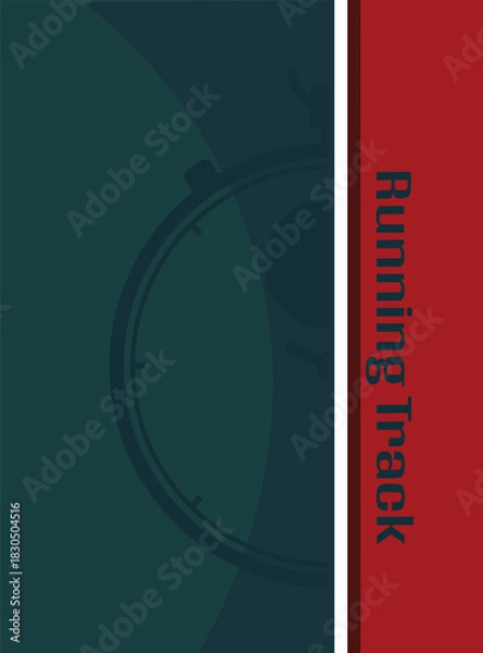 Obraz running track poster with timer silhouette background vector illustration