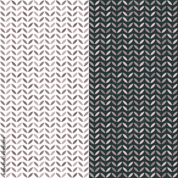 Obraz Seamless neutral geometric leaf pattern set on light and dark