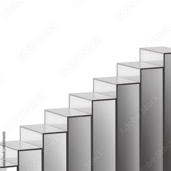 Obraz Abstract geometric steps rising diagonally against a black background