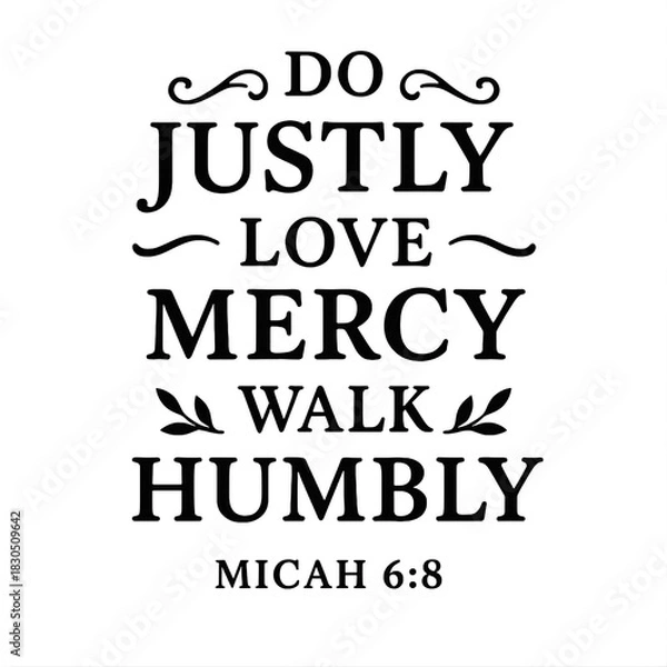 Obraz Do Justly, Love Mercy, Walk Humbly – Micah 6:8 Scripture Art