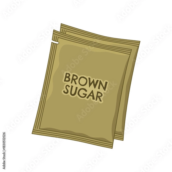 Obraz Brown sugar sachets. Vector design