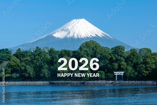 Obraz 年賀状 2026年 富士山