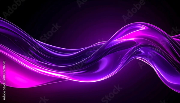Obraz 紫のネオン光が輝く波形デザイン