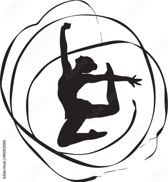 Obraz rhythmic gymnast vector