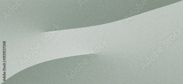 Fototapeta Muted green abstract background with elongated format (widescreen or panorama), gently curved lines, and very soft whitish silver-gray gradient.