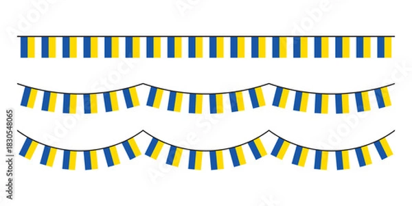 Obraz Seamless flag of Ukraine party bunting border. Flat design illustration.	