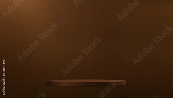 Obraz Dark Brown background vector 3d with Brown podium Space for selling products on the website. Abstract wallpaper design with copy space to display your products. Vector illustration.