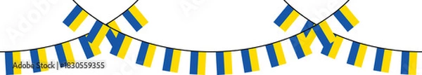 Obraz Seamless flag of Ukraine party bunting border. Flat design illustration.