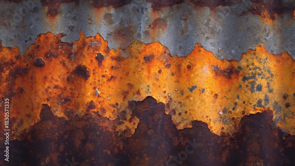 Fototapeta Textured Layers of Rust A Patina of Corrosion and Time