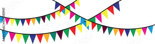 Fototapeta Colorful Bunting Party Flags
