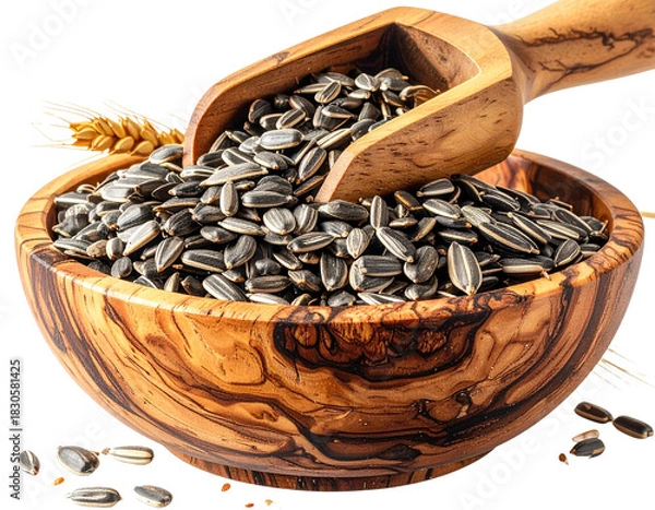 Obraz Highly Realistic Sunflower Seeds Rustic Still Life PNG