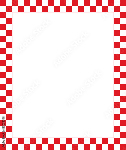 Obraz Vector red checkered frame - design element for christmas