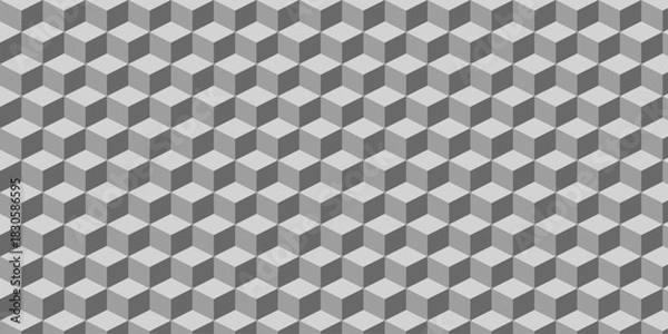 Fototapeta 3d geometric grey pattern with seamless texture. Abstract art background illustration