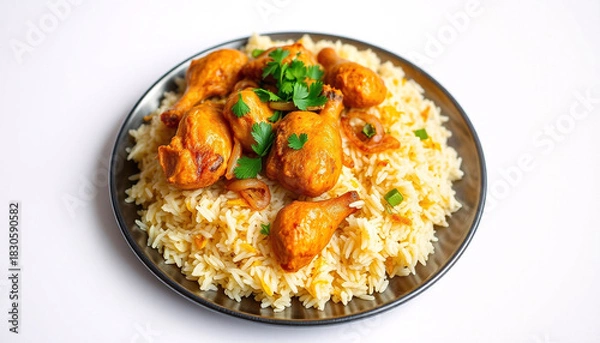 Obraz Indian Chicken Biryani with Spiced Rice