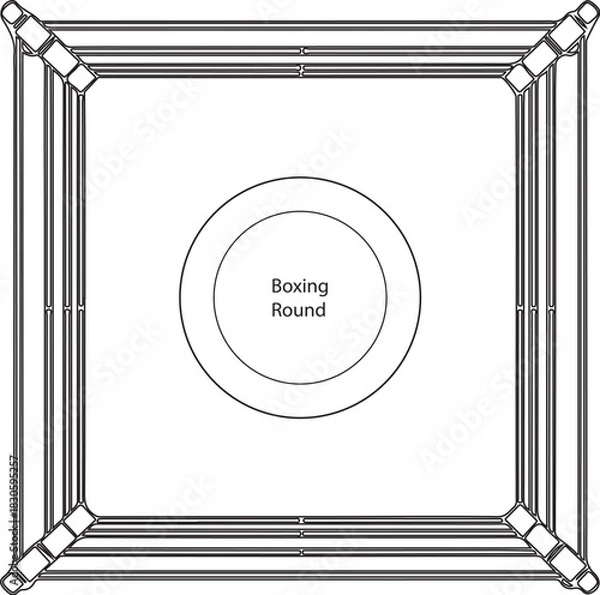 Obraz boxing ring top-view vector