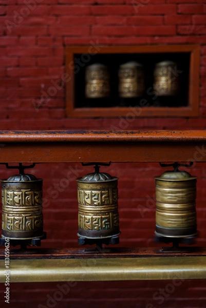 Fototapeta Sacred Ritual Objects in Kathmandu Monastery