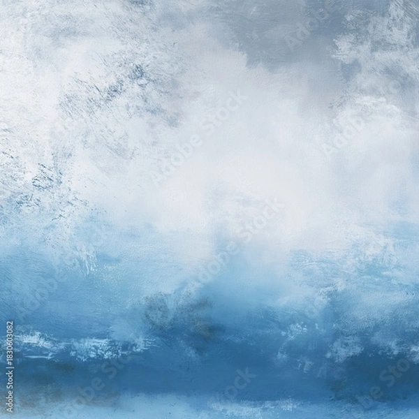 Obraz Blue and white gradient abstract background with subtle texture overlay, clean minimalist style, evokes calm and peaceful emotion