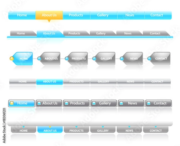 Obraz Blue Web Navigation Templates