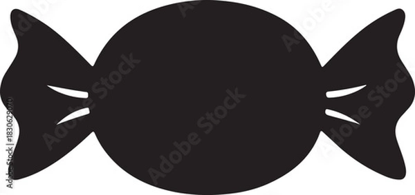 Obraz Warpped candy silhouette isolated on white background