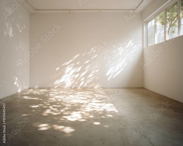 Obraz Empty White Room With Sunlight Shadows