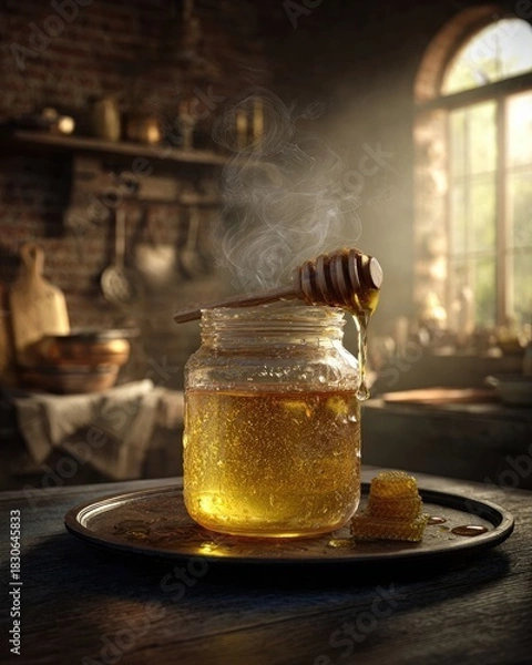 Obraz Golden Honey In Rustic Kitchen