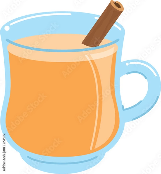 Obraz ホットアップルシナモンティーのイラスト
