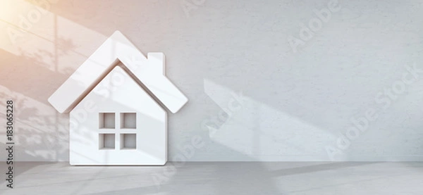 Obraz Smarthome icon in interior 3D rendering