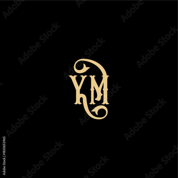 Obraz YM letter initial royal concept Barock style design monogram modern logo