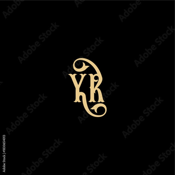 Obraz YR letter initial royal concept Barock style design monogram modern logo