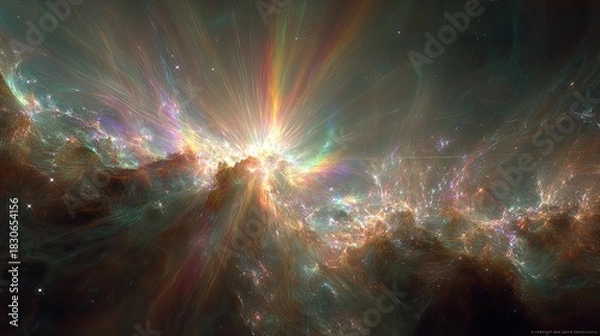 Fototapeta Abstract Colorful Cosmic Explosion